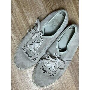 UNIF Rare F*cked Forever Shoes wms sz 10.5 Gray Suede Low Top Athletic Sneakers